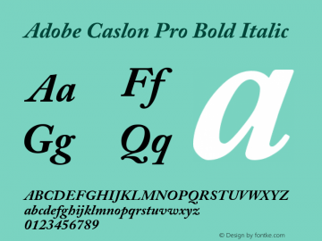 Adobe caslon pro bold-normal font